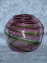 rose with aventurine cane swirl bowl