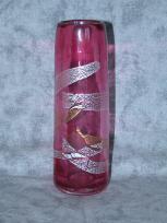 silver and gold leaf rose narrow vase